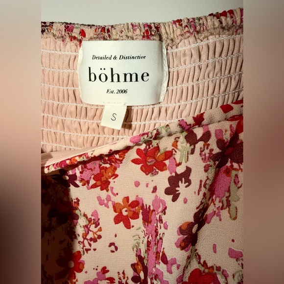 🌸 Böhme Floral Smocked Tiered Maxi Dress - Puff Sleeve - S - Picture 3 of 16